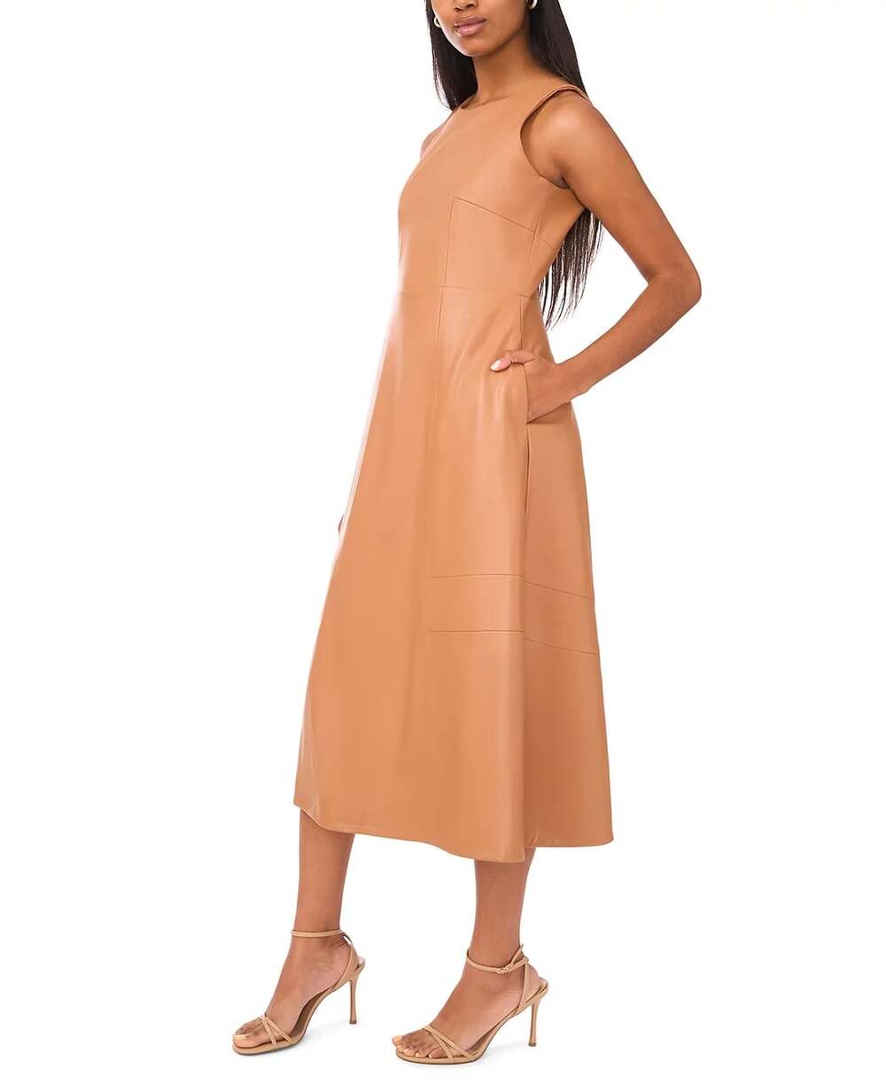NEW Parker Women's XS Faux Leather Sleeveless Maxi Dress NWT $150 - Picture 2 of 4
